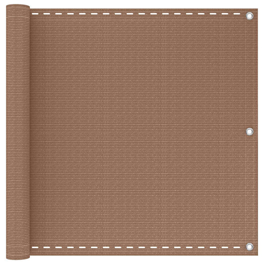 Balcony Screen Taupe 75 x 1000 cm HDPE and Aluminium