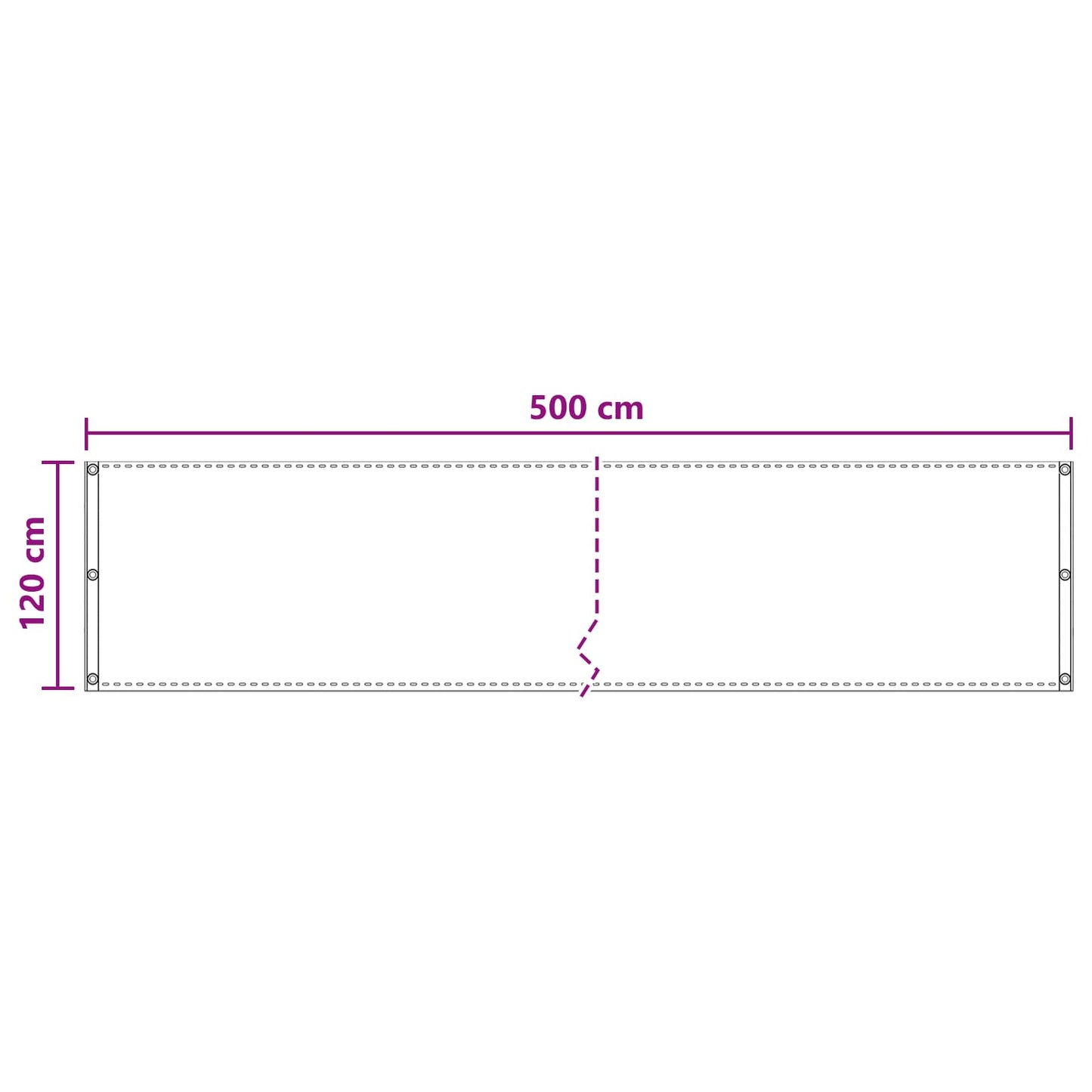 Balcony Screen Light Grey 120 x 500 cm HDPE and Aluminium
