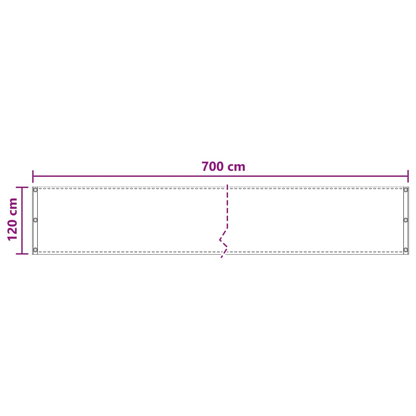 Balcony Screen Light Grey 120 x 700 cm HDPE and Aluminium