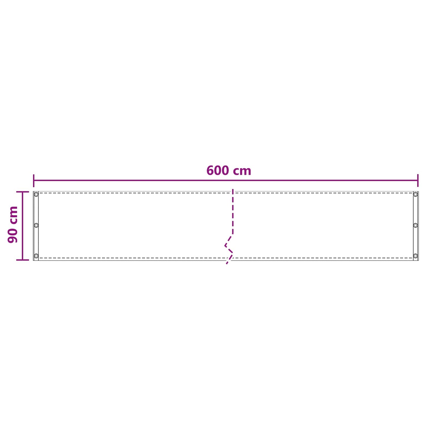 Balcony Screen Sand 90 x 600 cm HDPE and Aluminium
