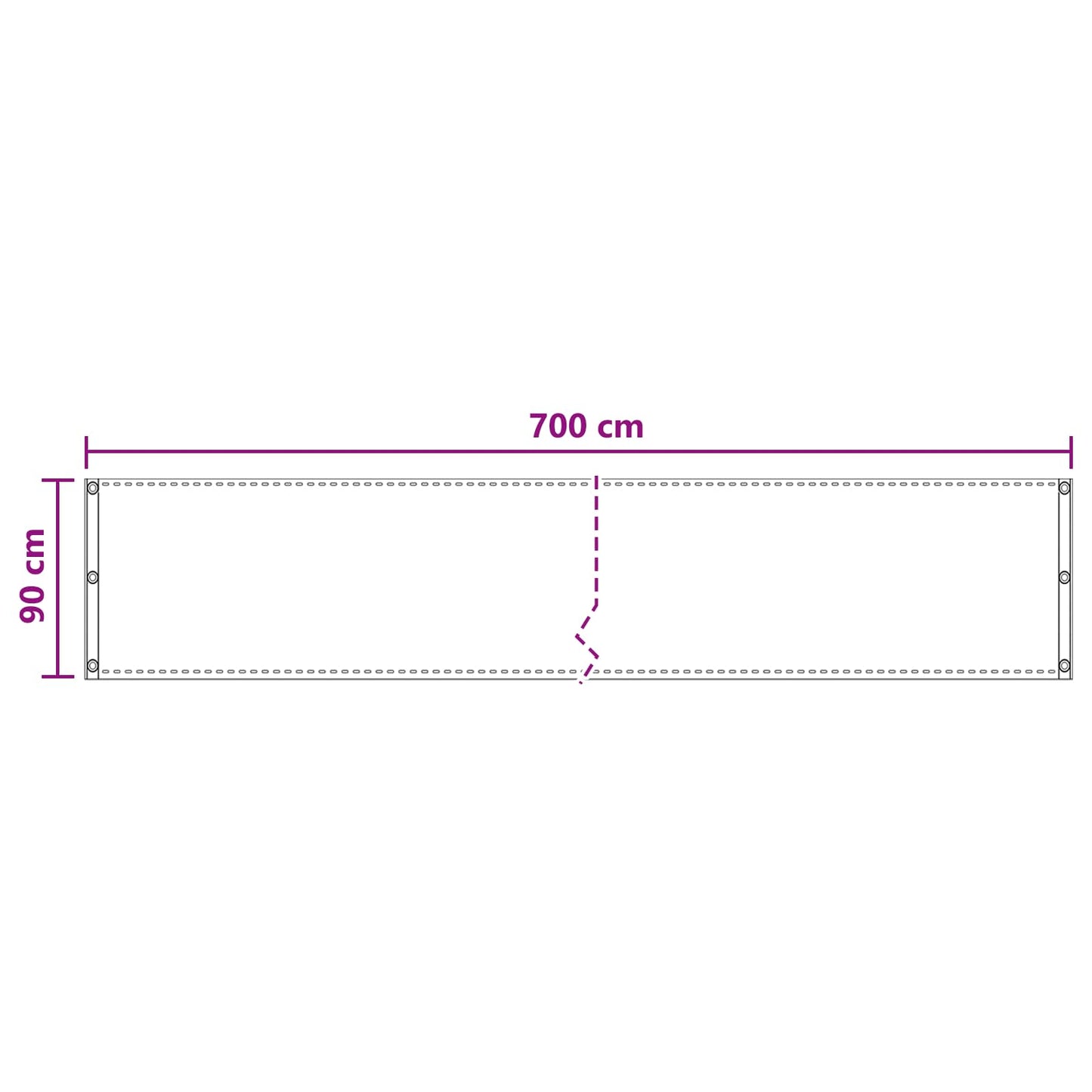 Balcony Screen Sand 90 x 700 cm HDPE and Aluminium