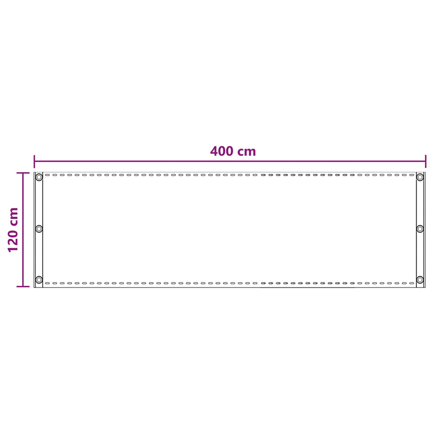Balcony Screen Sand 120 x 400 cm HDPE and Aluminium