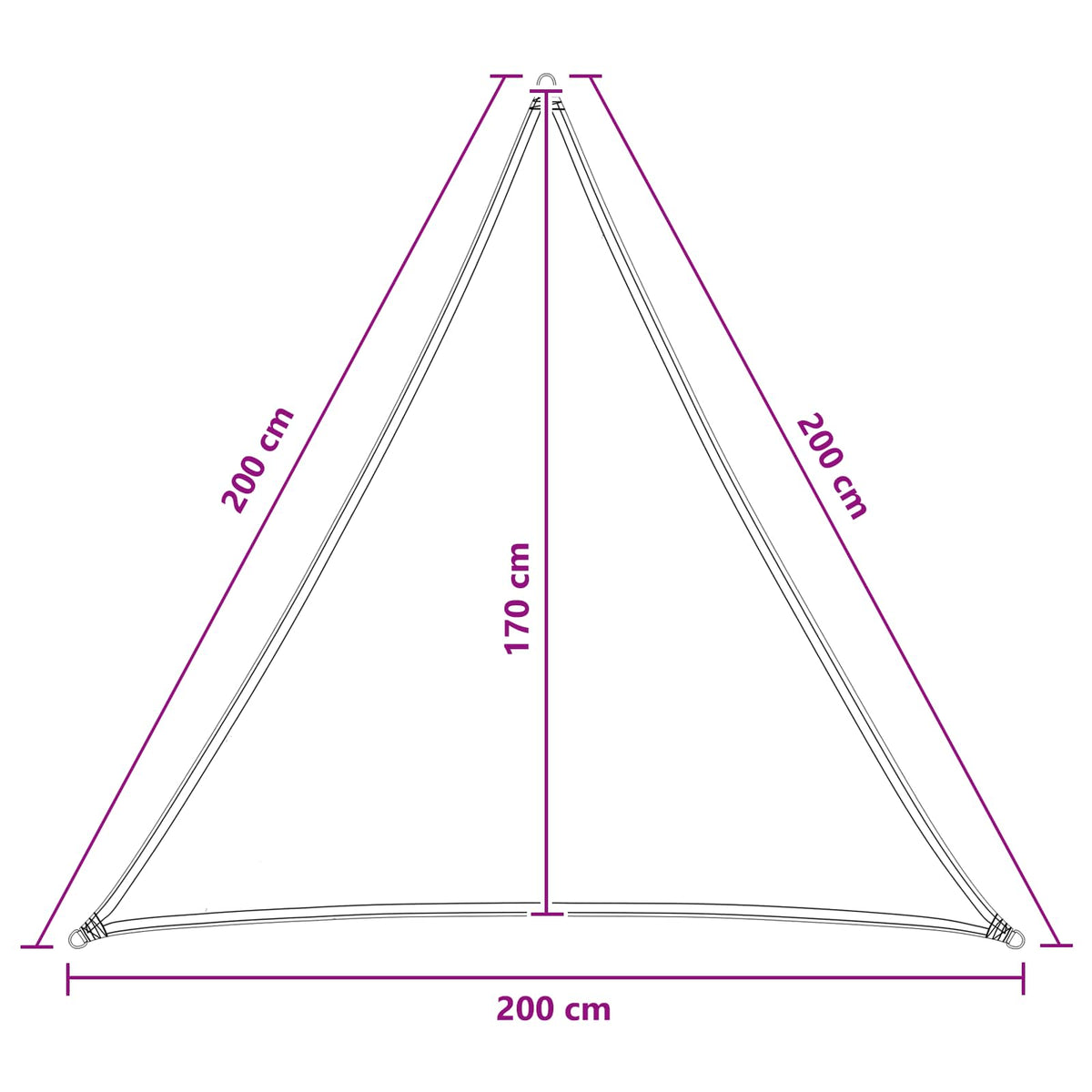 Sunshade Sail 2 x 2 x 2 m HDPE Triangular Terracotta
