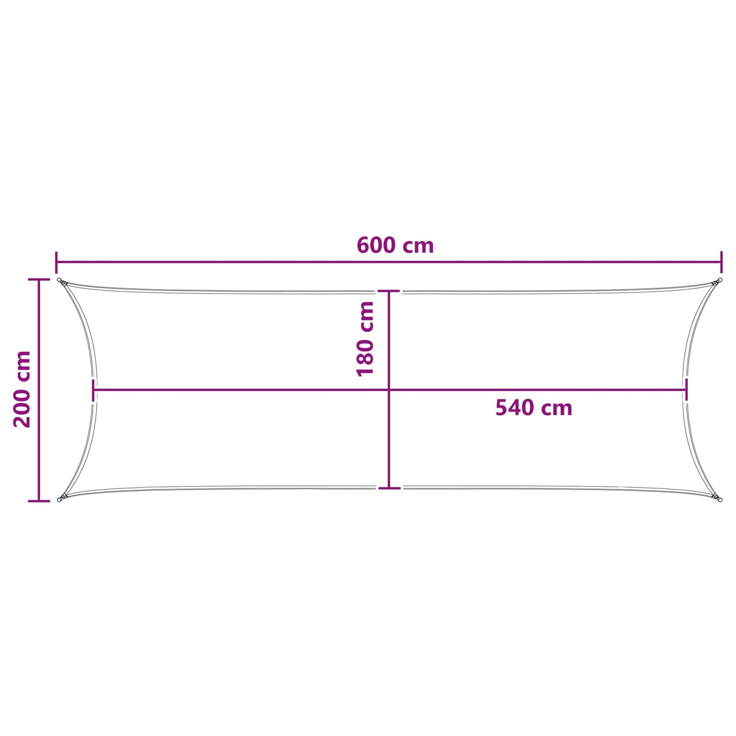 Sunshade Sail Orange 2 x 6 m HDPE