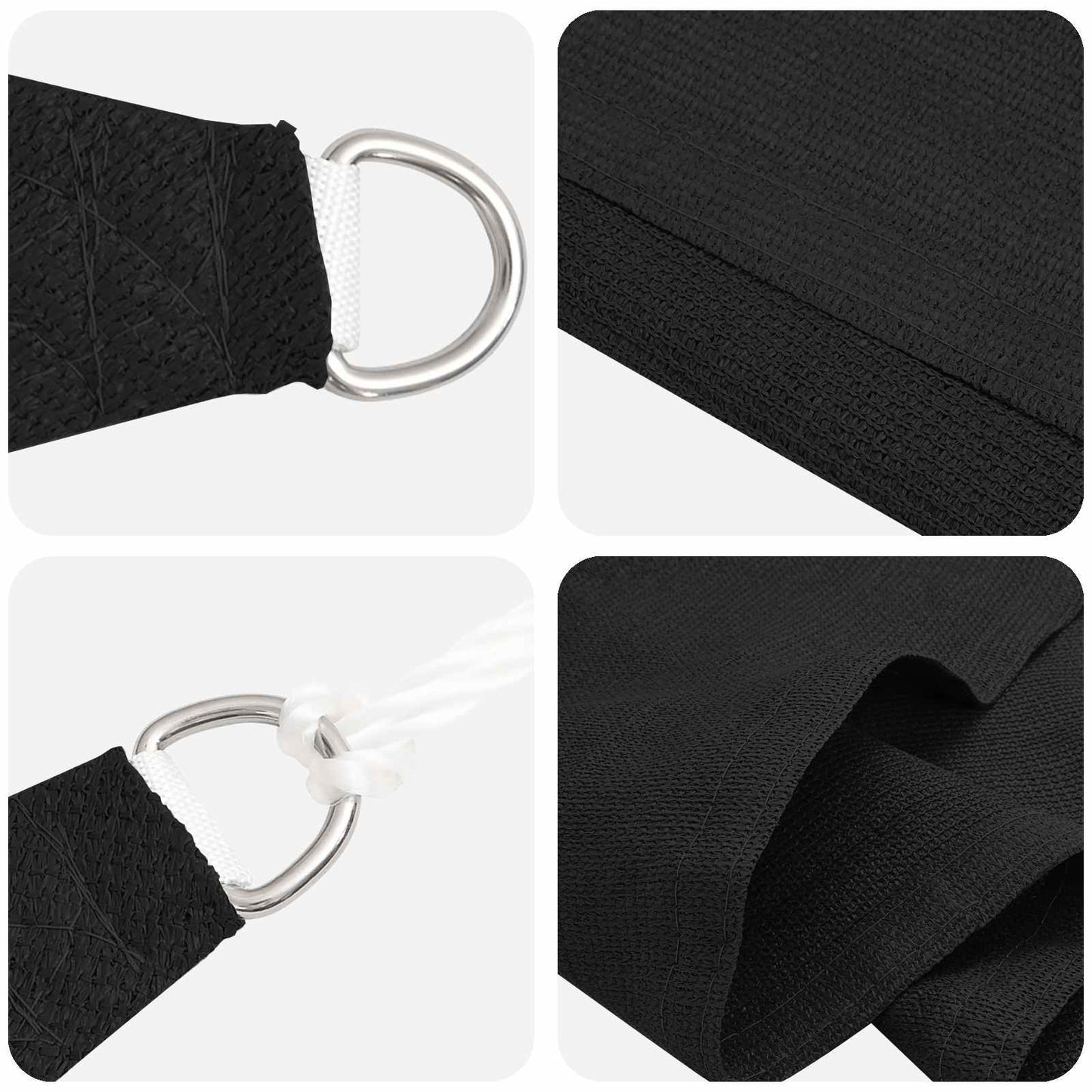 Sunshade Sail Black 2 x 6 m HDPE