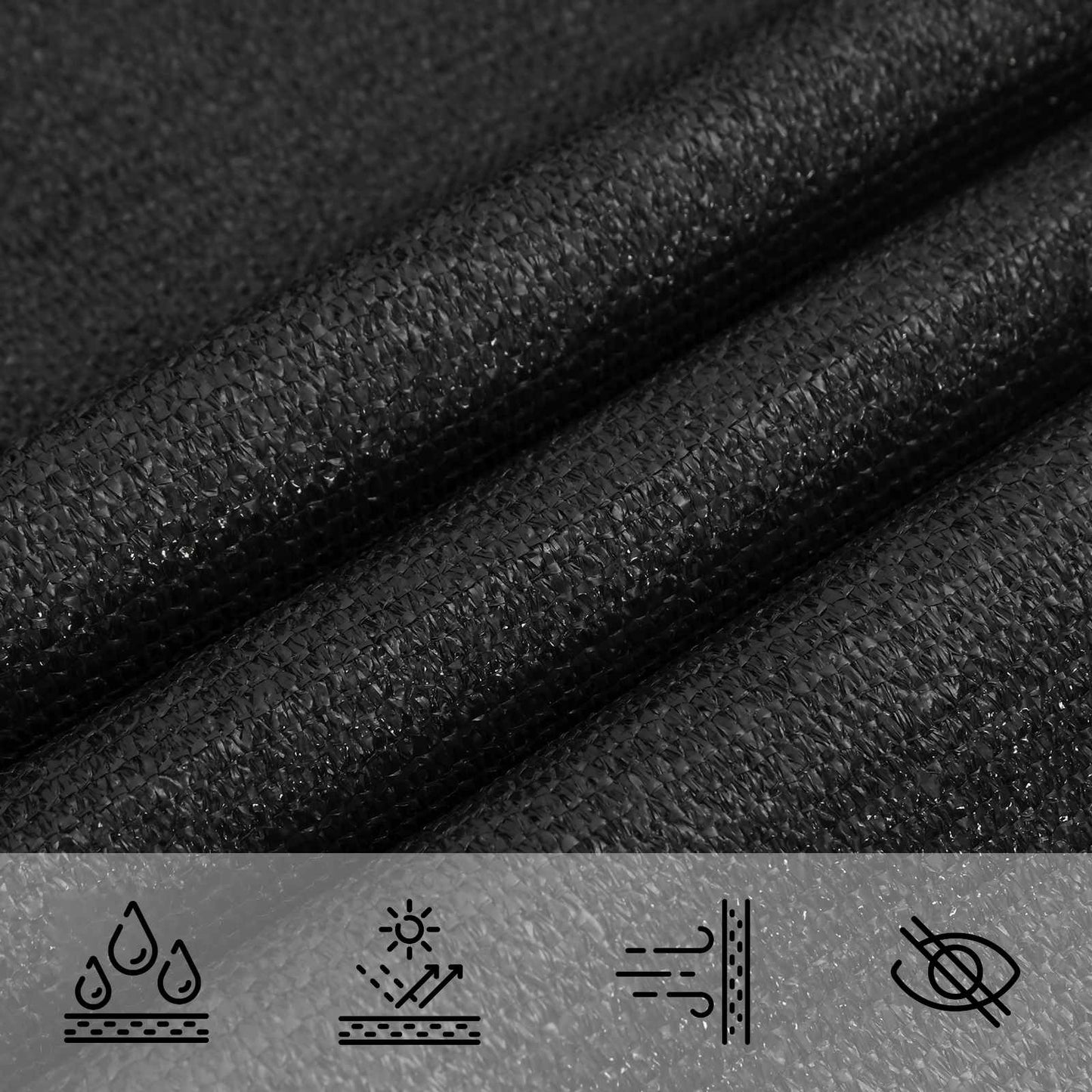 Sunshade Sail Black 7 x 5 x 5 m HDPE
