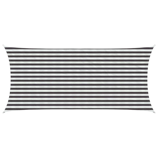 Sunshade Sail Anthracite and White 2 x 5 m HDPE