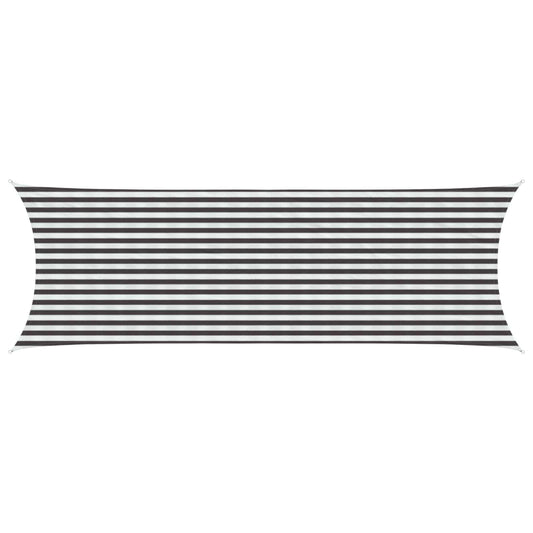 Sunshade Sail Anthracite and White 2 x 6 m HDPE