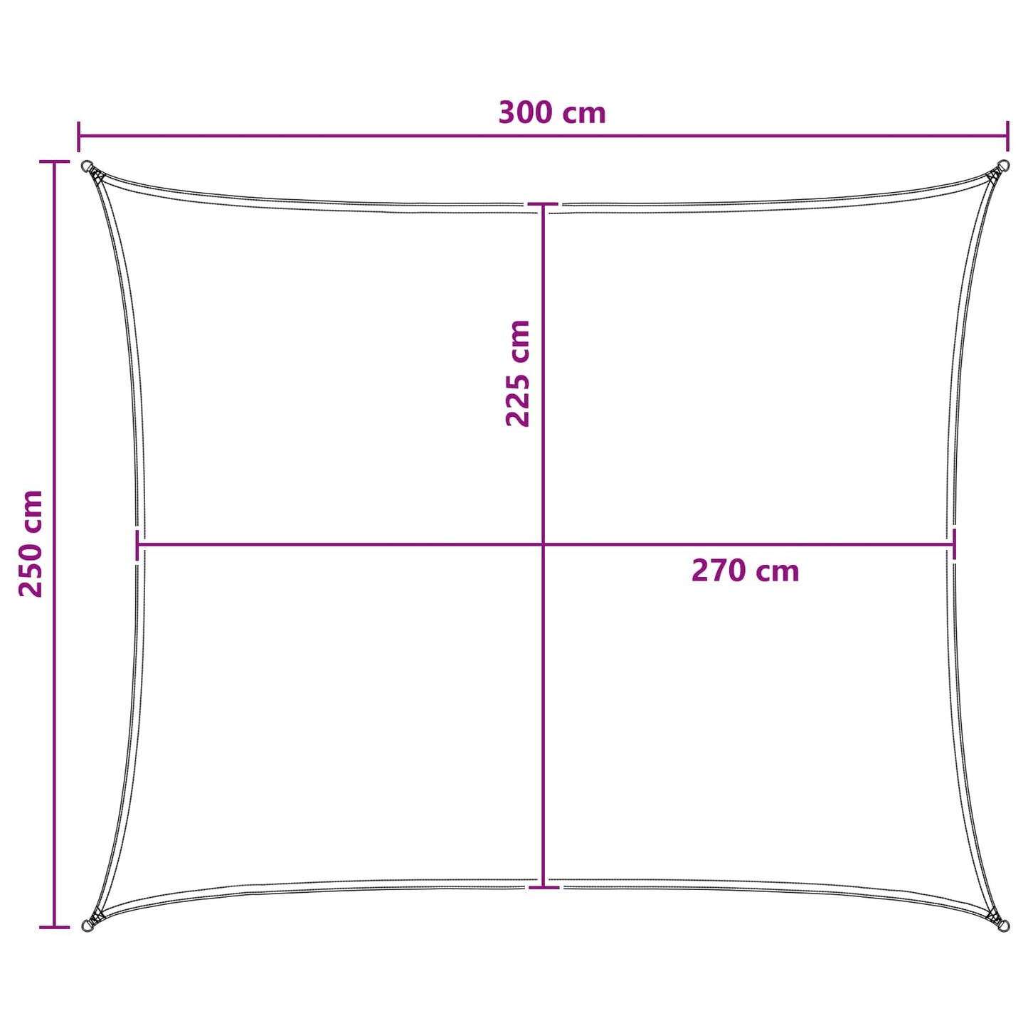 Sunshade Sail Anthracite and White 2.5 x 3 m HDPE