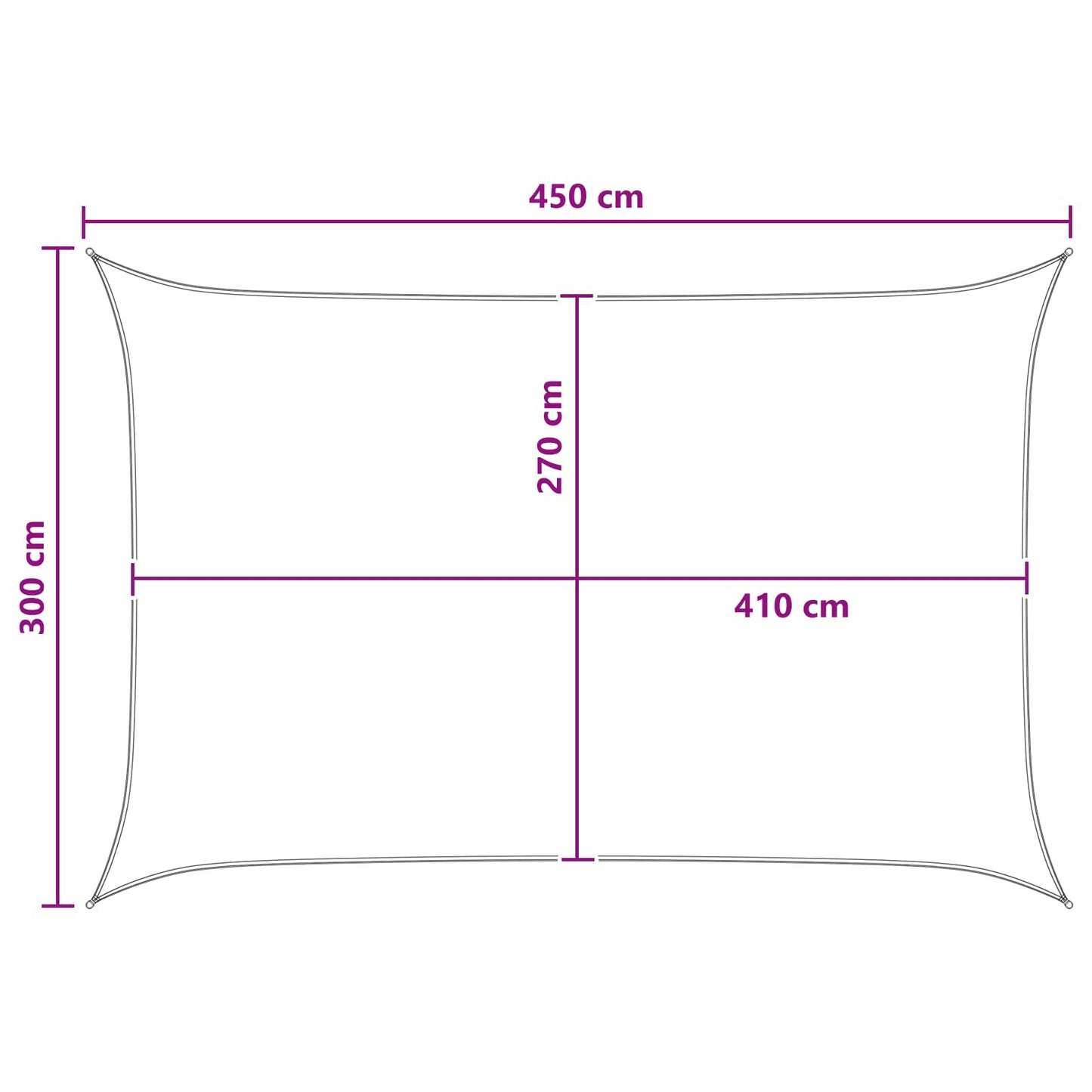 Sunshade Sail Anthracite and White 3 x 4.5 m HDPE