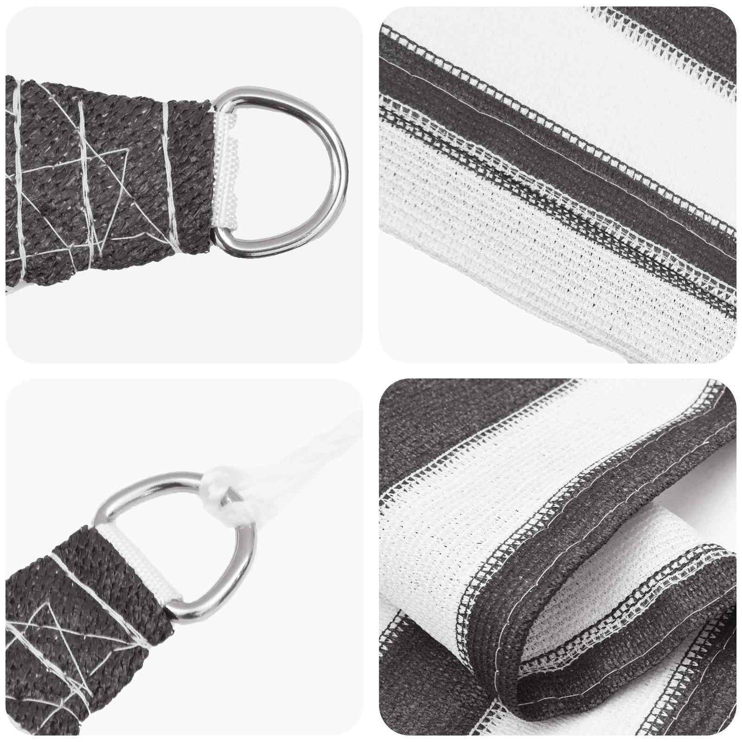 Sunshade Sail Anthracite and White 4 x 6 m HDPE