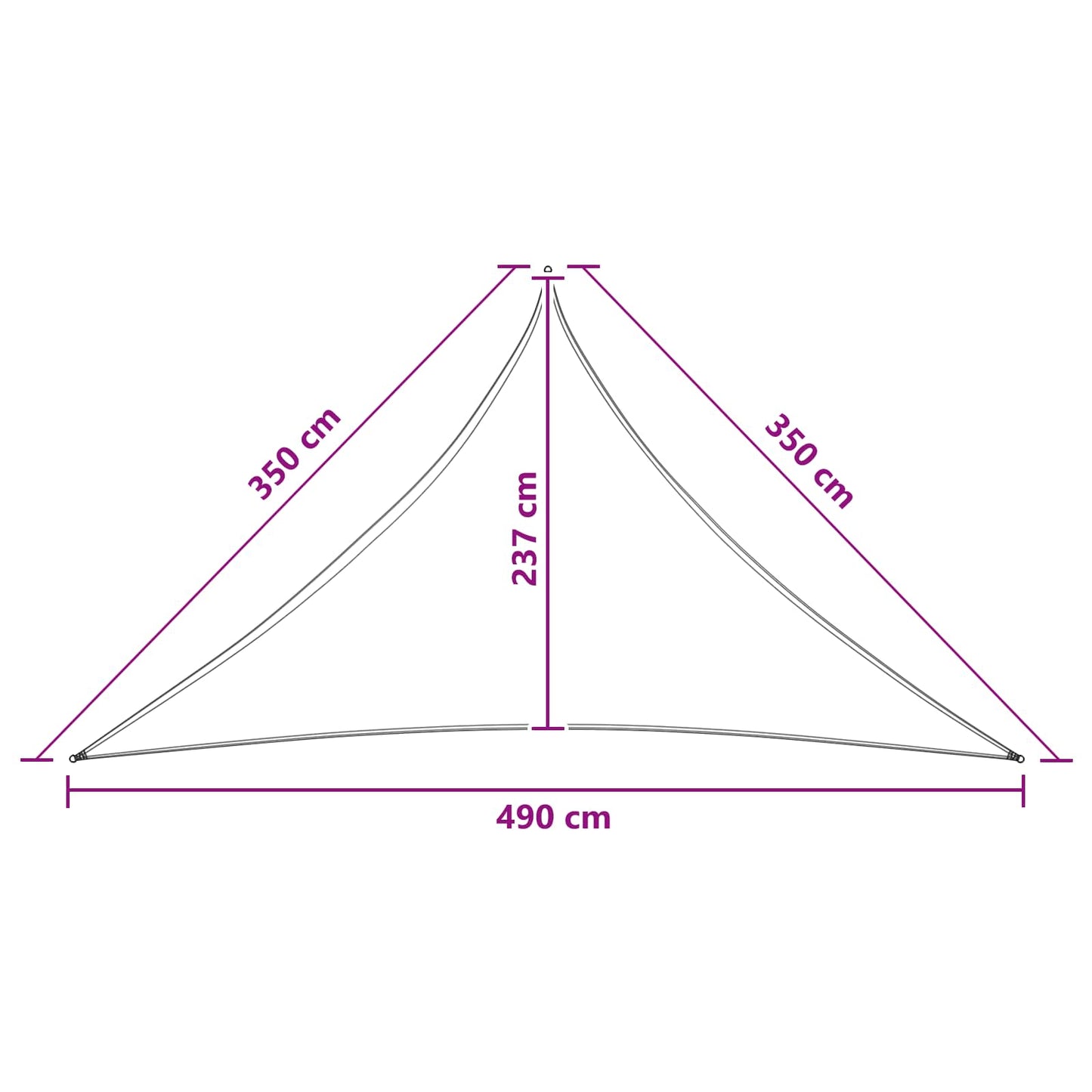 Sunshade Sail 3.5 x 3.5 x 4.9 m HDPE