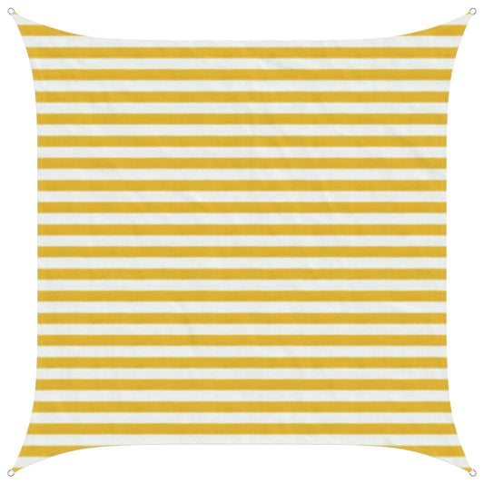 Sunshade Sail Yellow and White 2.5 x 2.5 m HDPE