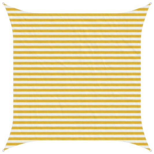 Sunshade Sail Yellow and White 3 x 3 m HDPE