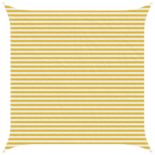 Sunshade Sail Yellow and White 4 x 4 m HDPE