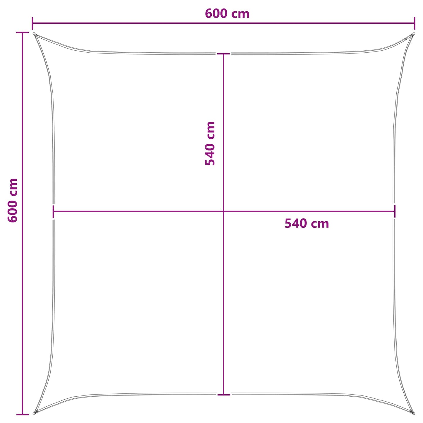 Sunshade Sail Yellow and White 6 x 6 m HDPE