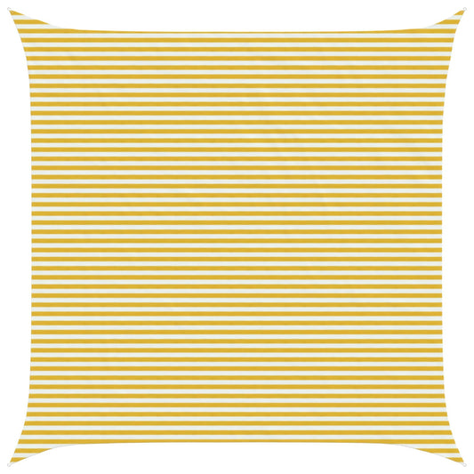 Sunshade Sail Yellow and White 7 x 7 m HDPE