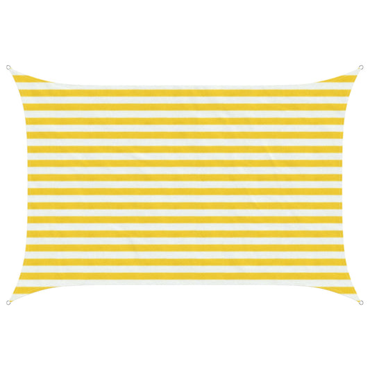 Sunshade Sail Yellow and White 2 x 2.5 m HDPE