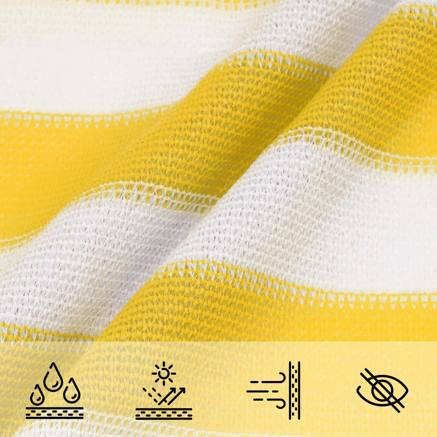 Sunshade Sail Yellow and White 2 x 3.5 m HDPE