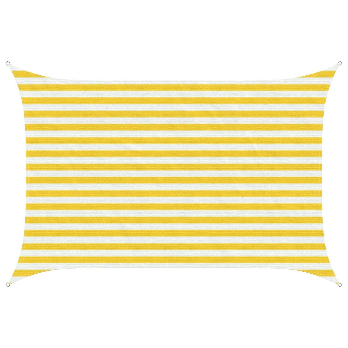 Sunshade Sail Yellow and White 2 x 3.5 m HDPE