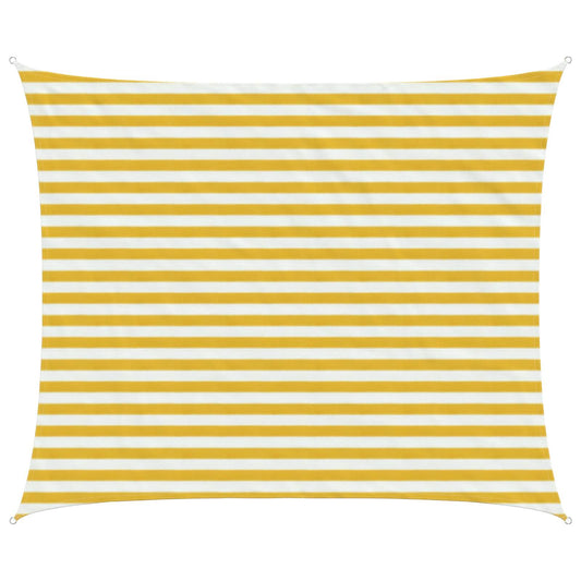 Sunshade Sail Yellow and White 2.5 x 3.5 m HDPE