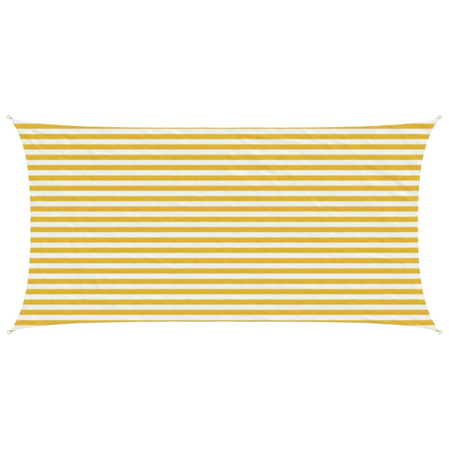 Sunshade Sail Yellow and White 2.5 x 4.5 m HDPE