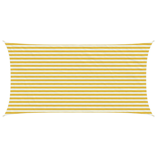 Sunshade Sail Yellow and White 2.5 x 4.5 m HDPE