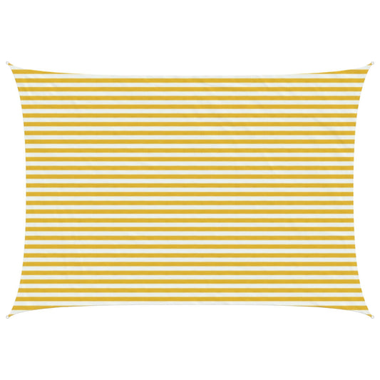 Sunshade Sail Yellow and White 3.5 x 4.5 m HDPE