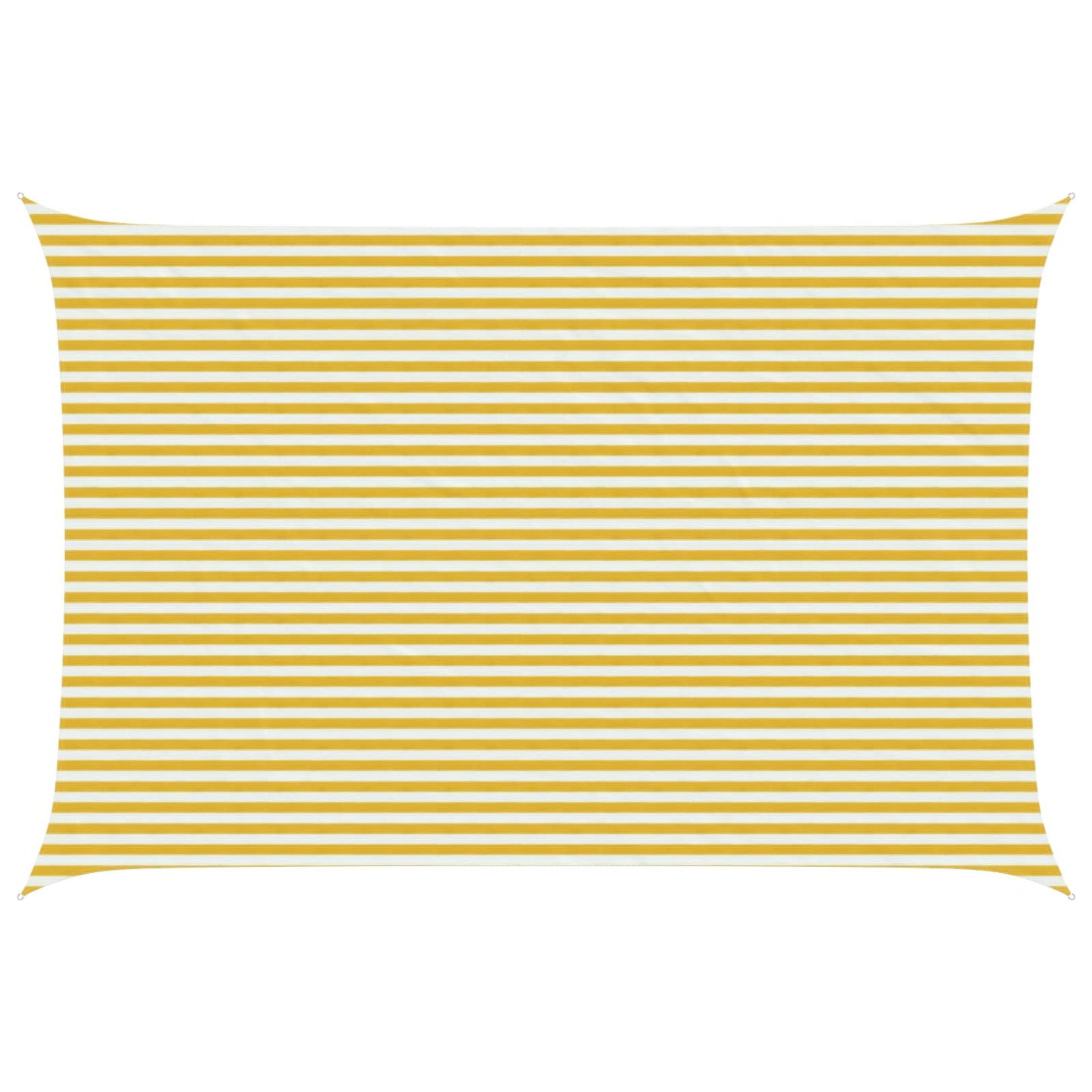 Sunshade Sail Yellow and White 4 x 7 m HDPE