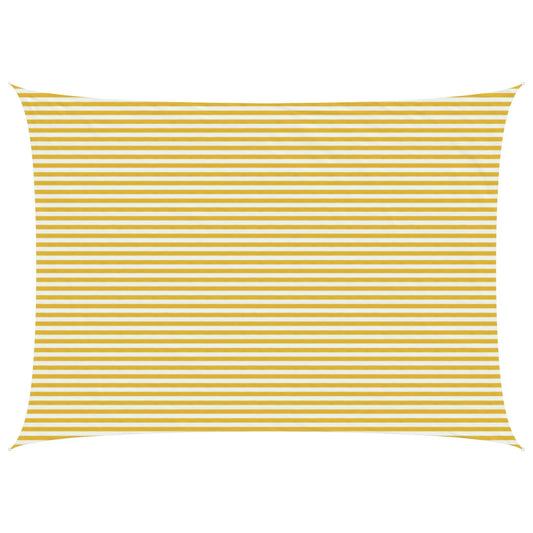 Sunshade Sail Yellow and White 5 x 6 m HDPE