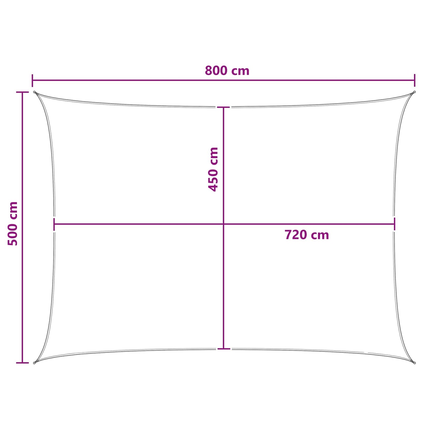 Sunshade Sail Yellow and White 5 x 8 m HDPE