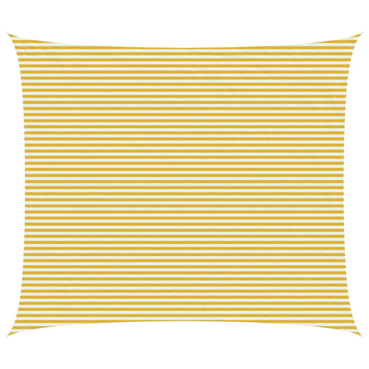 Sunshade Sail Yellow and White 6 x 7 m HDPE