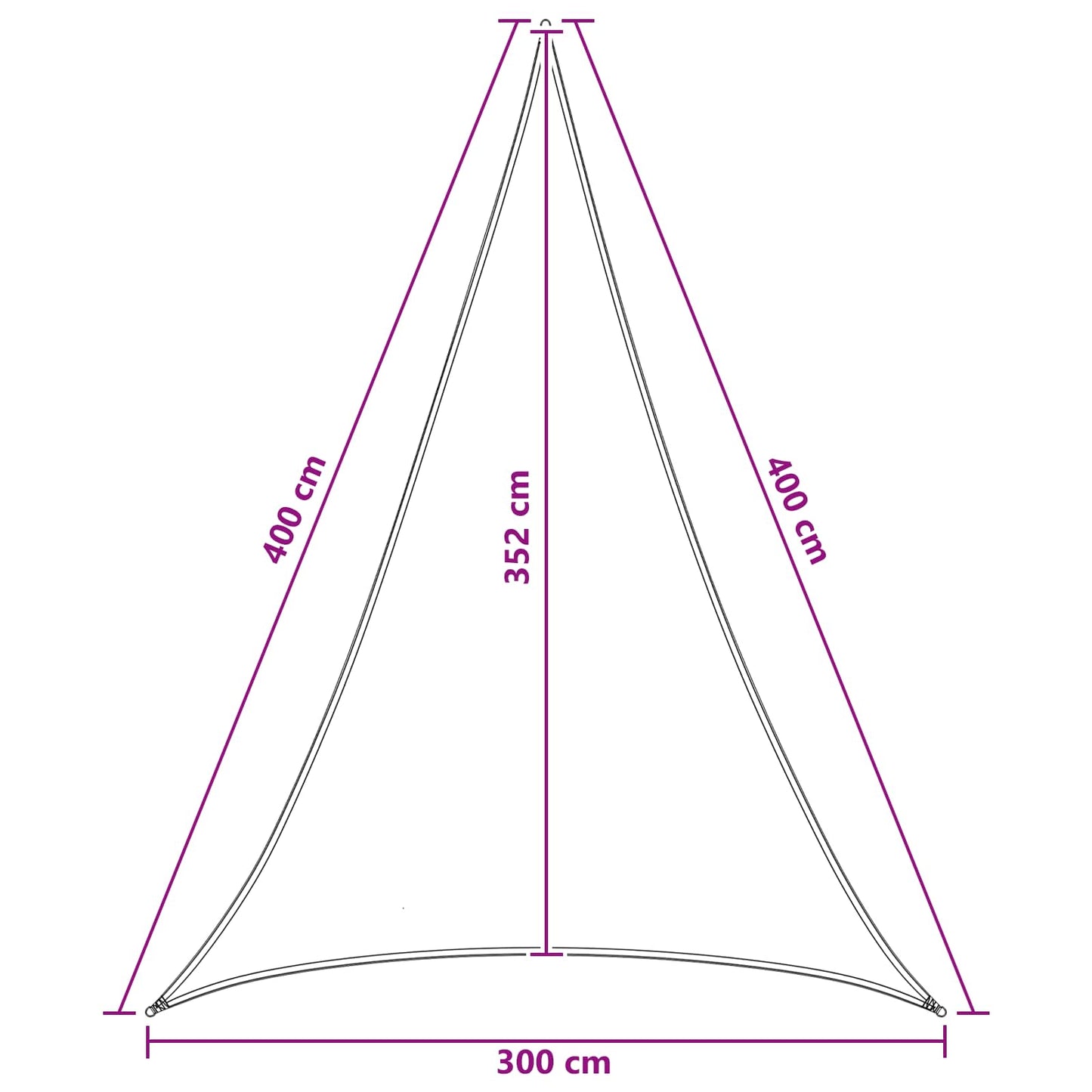 Sunshade Sail 3 x 4 x 4 m HDPE