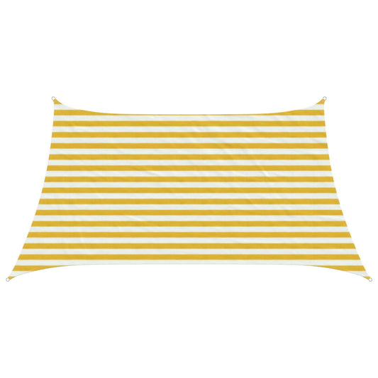 Sunshade Sail Yellow and White 3 / 4 x 2 m HDPE