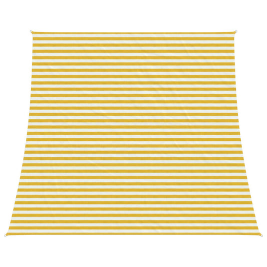 Sunshade Sail Yellow and White 4 / 5 x 4 m HDPE