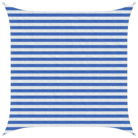 Sunshade Sail Blue and White 2.5 x 2.5 m HDPE