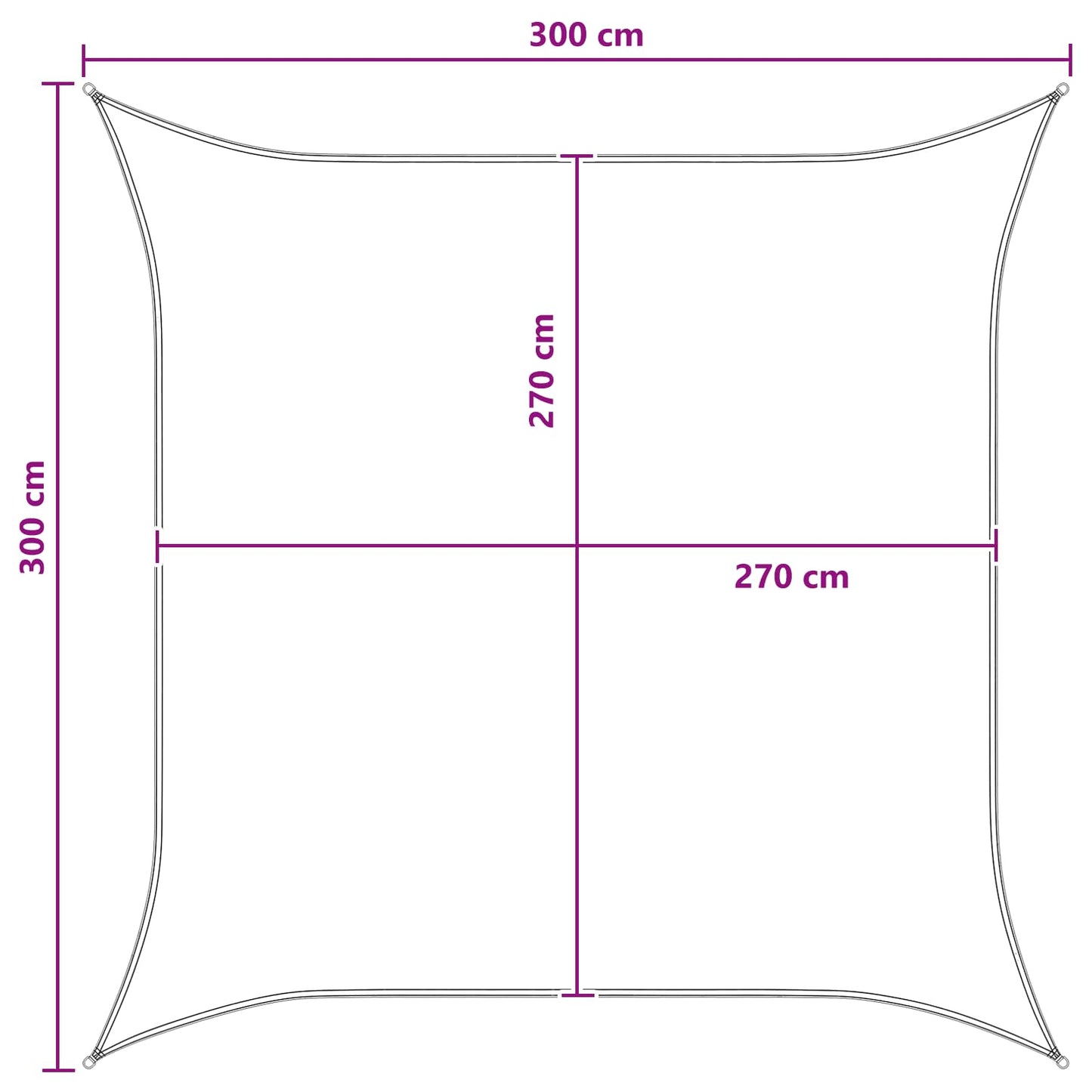 Sunshade Sail Blue and White 3 x 3 m HDPE