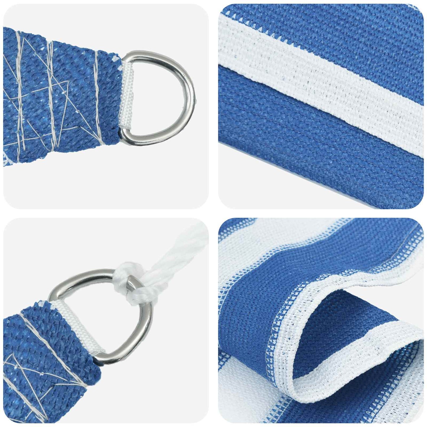 Sunshade Sail Blue and White 3.6 x 3.6 m HDPE