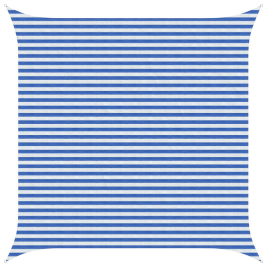 Sunshade Sail Blue and White 4.5 x 4.5 m HDPE