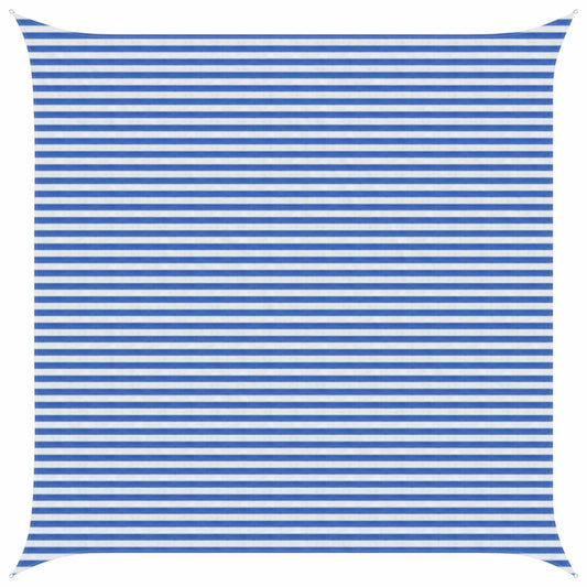 Sunshade Sail Blue and White 5 x 5 m HDPE