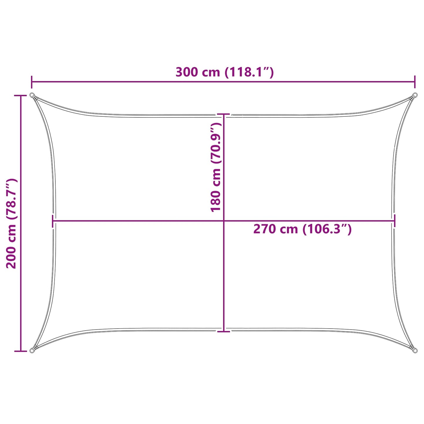 Sunshade Sail Blue and White 2 x 3 m HDPE