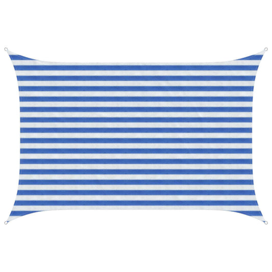 Sunshade Sail Blue and White 2 x 3.5 m HDPE