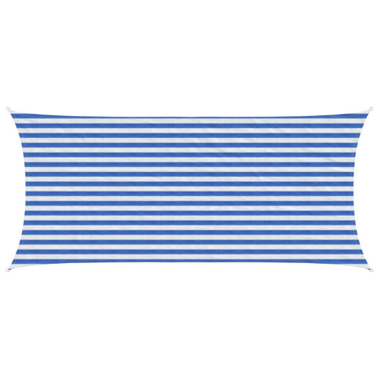 Sunshade Sail Blue and White 2 x 4.5 m HDPE