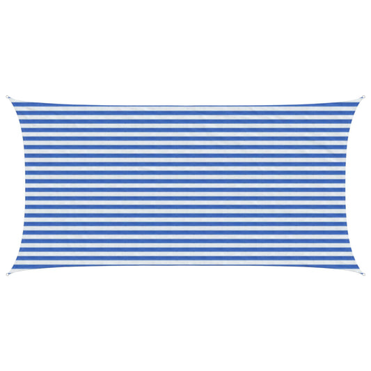 Sunshade Sail Blue and White 2.5 x 5 m HDPE