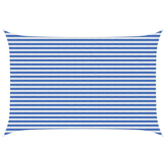 Sunshade Sail Blue and White 3 x 4.5 m HDPE