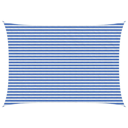 Sunshade Sail Blue and White 3.5 x 4.5 m HDPE
