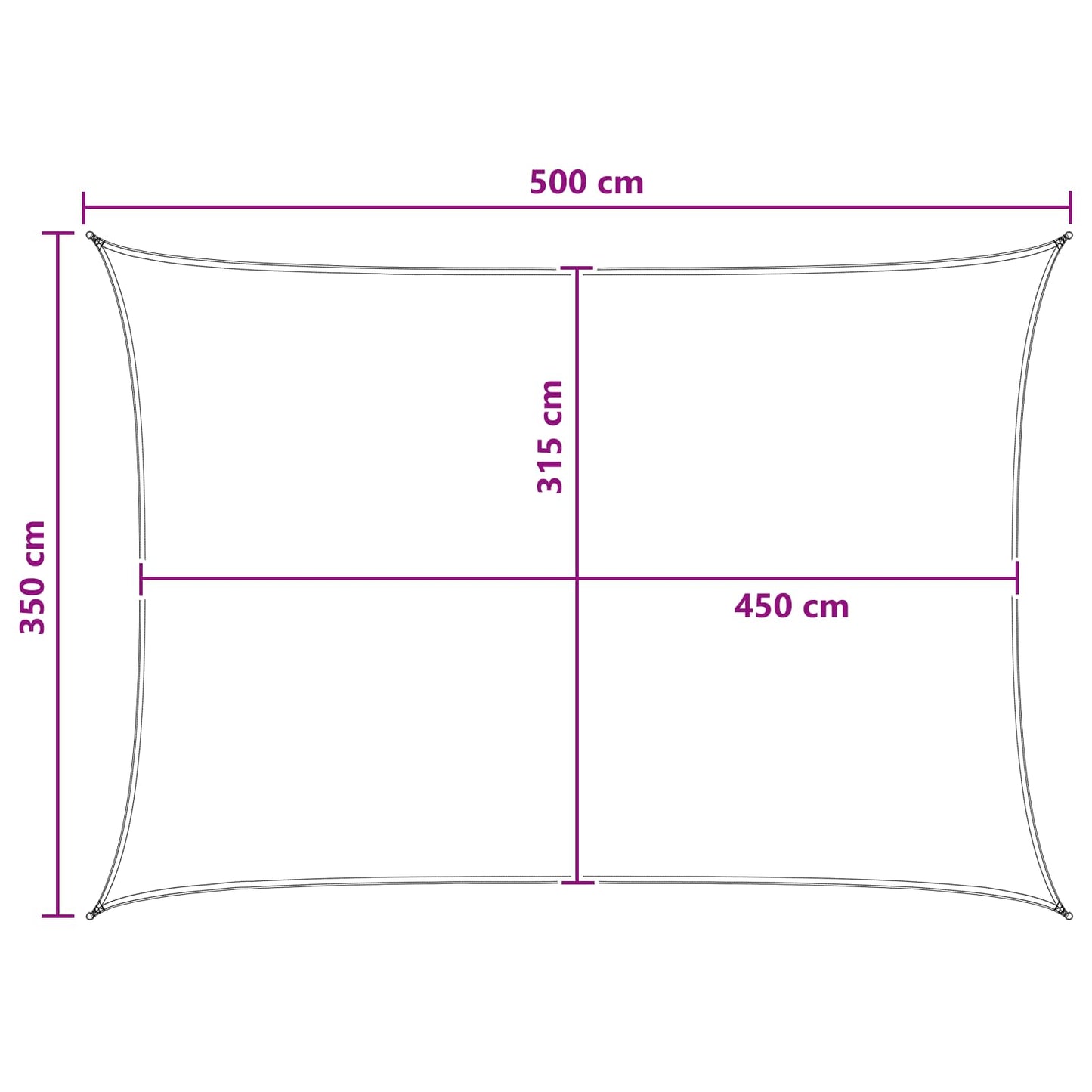 Sunshade Sail Blue and White 3.5 x 5 m HDPE