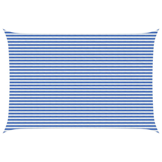 Sunshade Sail Blue and White 4 x 6 m HDPE