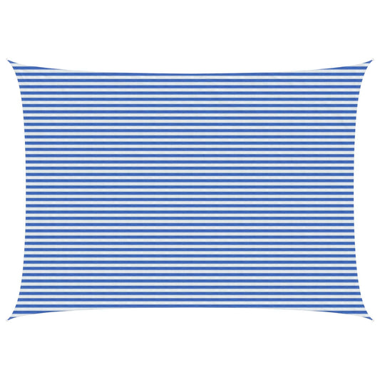 Sunshade Sail Blue and White 5 x 7 m HDPE