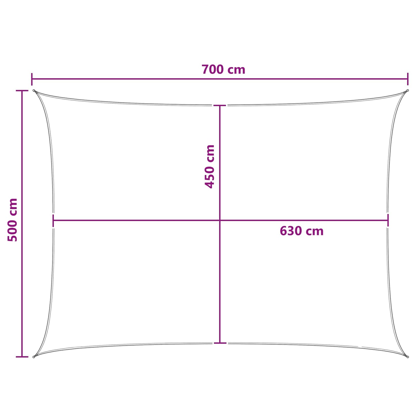 Sunshade Sail Blue and White 5 x 7 m HDPE